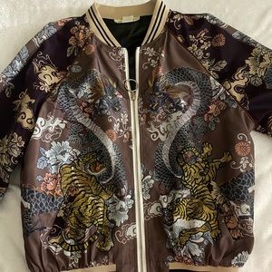 Brown creative bomber jacket